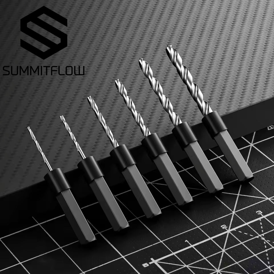 SUMMITFLOW:Micro HSS Drill Bits 0.8/1.0/1.5/2.0/2.5/3.0 Carving Hexagonal