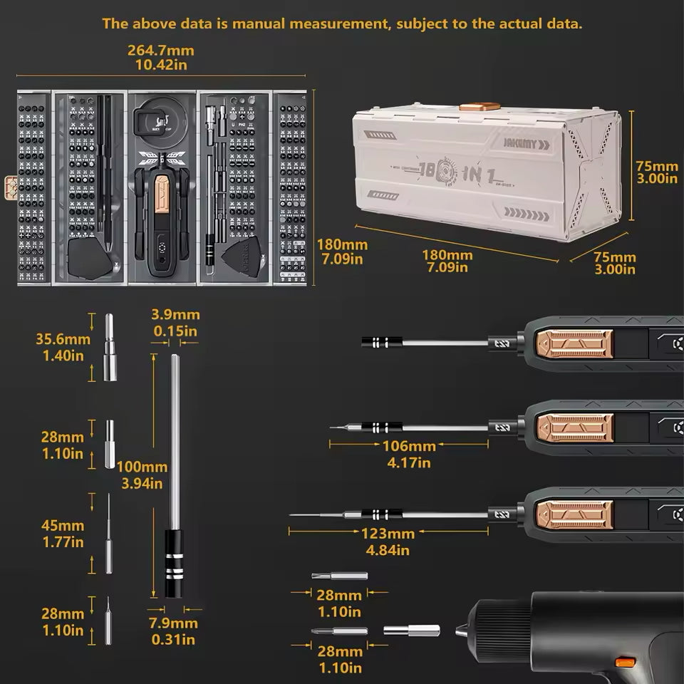 180-in-1 Precision Multi-Function Magnetic Screwdriver Set Magnetic (Gift Grade)